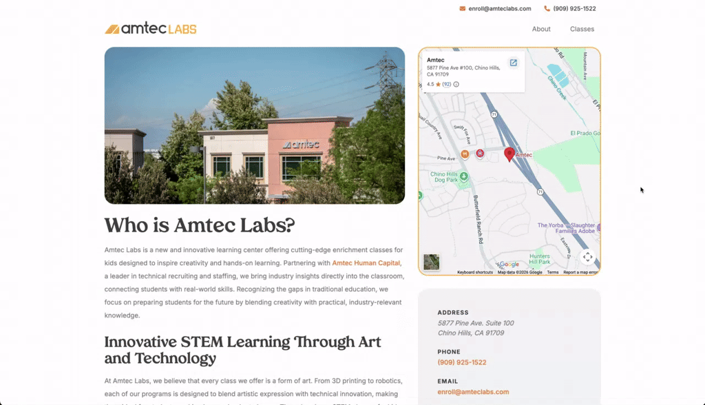 Amtec Labs — Site Walkthrough